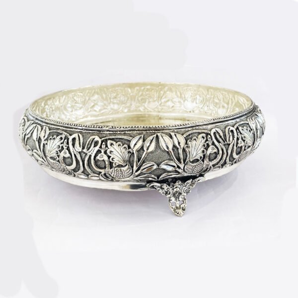 Antique Hand Made Silver Plated Urli or Dish | 12″ Dia