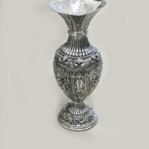 Silver Plated Antique Ethnic Flower Vase – 11″
