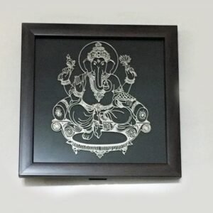 Artistic Silver Foil Ganesha Frame Gift – 7×7 Inch