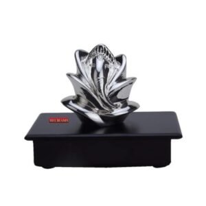 Class Silver Rose Ganesha Murti | 13×10 cm