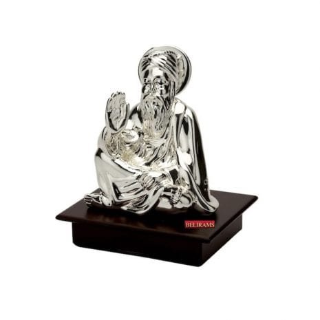 Silver Guru Nanak Dev Statue | 16 cm