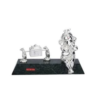 Silver Shehnai Ganesha with Doli | 21×13 cm