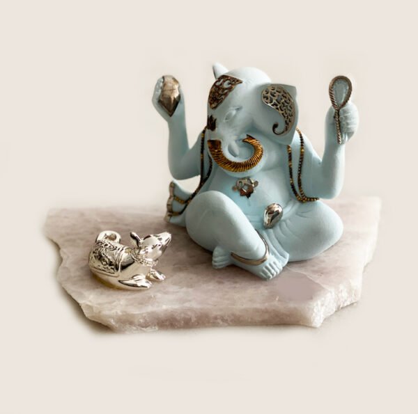Super Gold Plated Sitting Ganesha | 9.0 Inch long