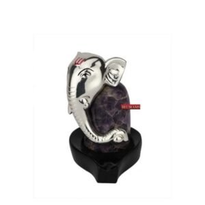 Silver Shivpriya Ganesha Murti on Shivling | 12 cm