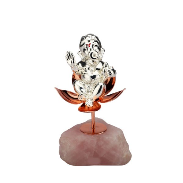 Silver Baby Ganesha on Lotus | 18 cm