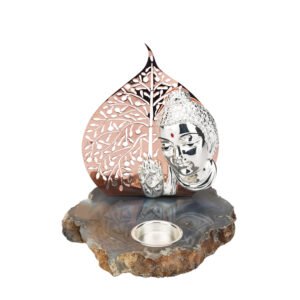 Gautam Buddha on Tree of Life Silver | 18 cm