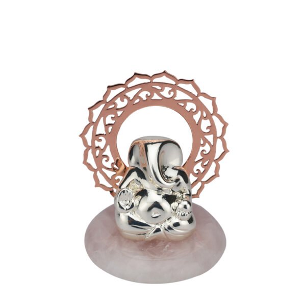 A Small Silver Ganesh with Chakra | 10 cm