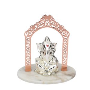 Silver Lord Vigneshwara Ganesh Mandir | 21 cm