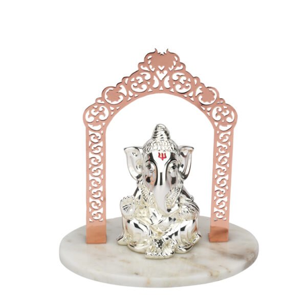 Silver Lord Vigneshwara Ganesh Mandir | 21 cm