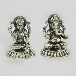 Real Silver Laxmi Ganesh Idol | 2.7″