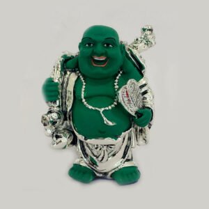 Silver Laughing Buddha Green | 3.5 Inch