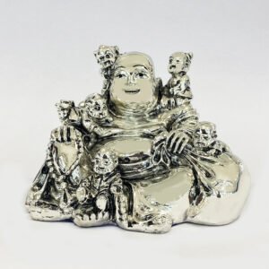 A Silver Laughing Buddha Statue | 4 Inch