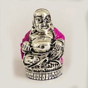 SIlver Laughing Buddha Red Enamel | 2.5″