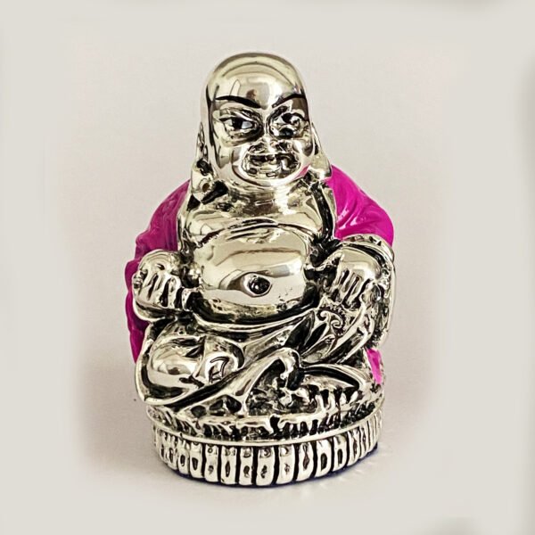 SIlver Laughing Buddha Red Enamel | 2.5″