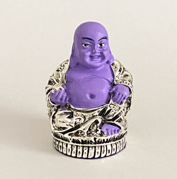 Fine SIlver Laughing Buddha Blue  | 2.5″