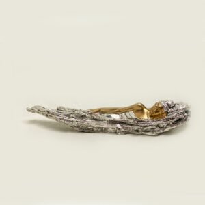 Large Reclining Silver Budha Statue | 22Inch Long