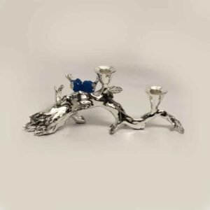 Silver Candle Holder for Two Candles | 13″ long