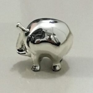 Modern Silver Elephant with price, High Polish Plain finish – 3.0″ Long – Resin Silver