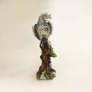 Beautiful Silver Parrot Sculpture 11.2″ – Resin Silver