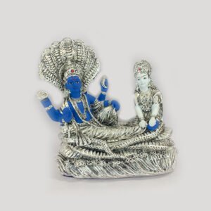 Silver Vishnu Laxmi on Sheshnaag Blue | 8.2″ long
