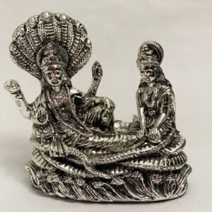 Silver Vishnu with Laxmi resting on Sheshnaag | 8.2″ long