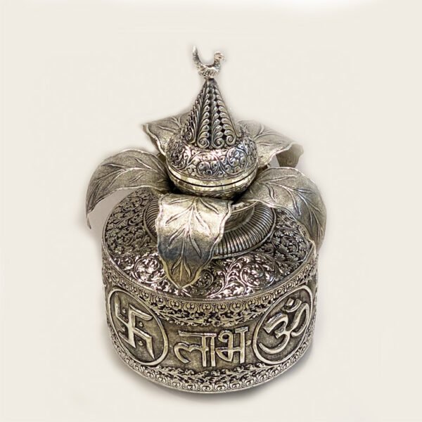 Royal Silver Plated Kalash with Nariyal | 9 Inch
