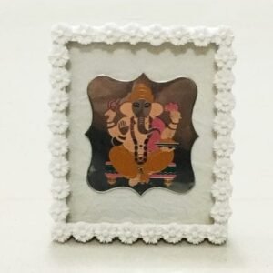 Pure Silver Ganesha Frame in 925 Sterling Silver – 4.5 Inch