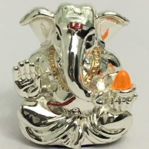 Small Silver Ganesh Idol 2 Inch