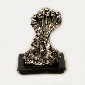 Antique Silver Krishna on Sheshnaag | 8.7 inch