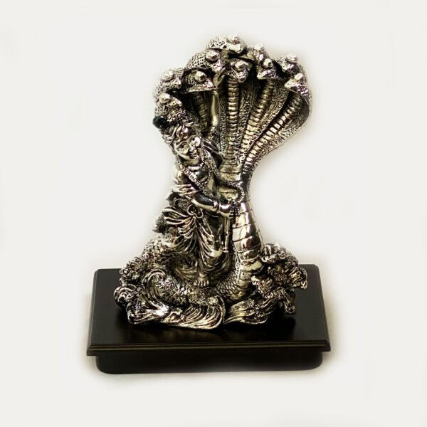 Antique Silver Krishna on Sheshnaag | 8.7 inch