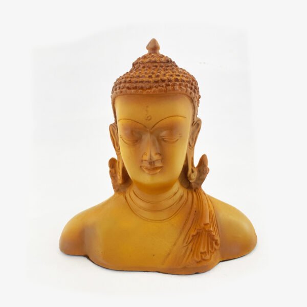 Polystone Buddha Head Statue in Natural Finish | 5.7 Inch