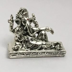 Unique Pure Silver Ganesh Murti  4 inch – Resin Silver