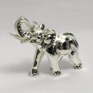 Buy Silver Elephant Sculpture, Trunk Up in High Polish 6.5″