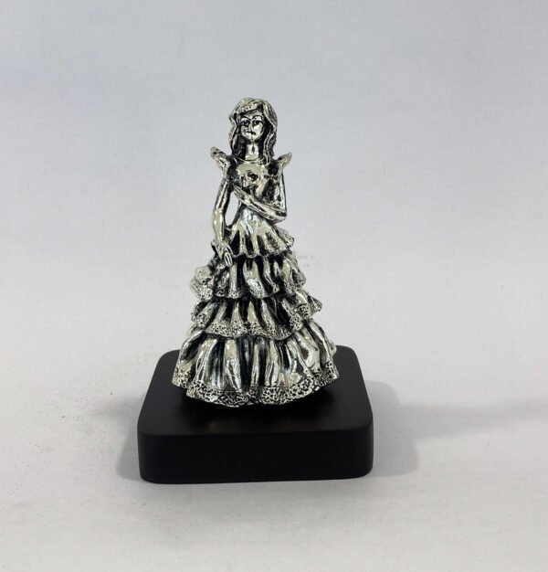 Mini Silver Doll on Wood base  | 4.7 inch