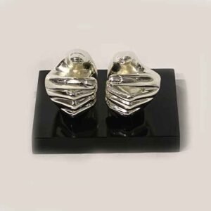 Buy Silver Business Card Holder Hand Shape | 5 Inch