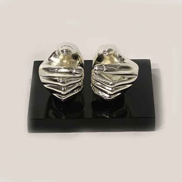Buy Silver Business Card Holder Hand Shape | 5 Inch