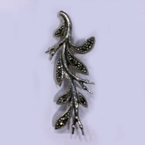 Pure Silver Flower Brooch | 50x20mm