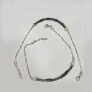 A Designer Silver Anklet Pair