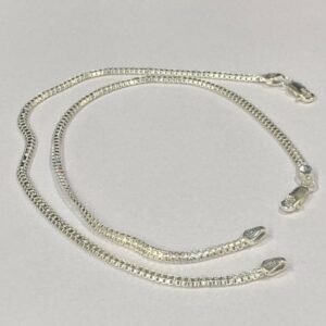 925 Fine Silver Anklet Pair