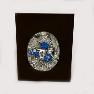 Silver Baby Cow Krishna Blue | 7.2 inch Ht.