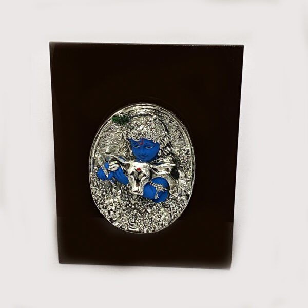 Silver Baby Cow Krishna Blue | 7.2 inch Ht.