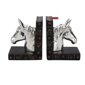 Best Silver Horse Face Bookends Gift online | 21×16 cm