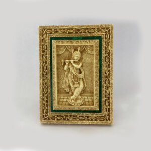 Fine Statue of Lord Krishna in Marble Look | 8 Inch