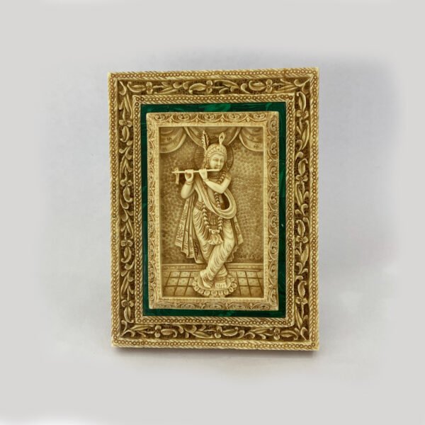 Fine Statue of Lord Krishna in Marble Look | 8 Inch