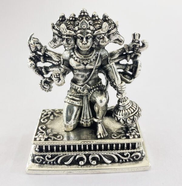 Pure Silver Punchmukhi Hanuman Miniature | 50 mm Ht