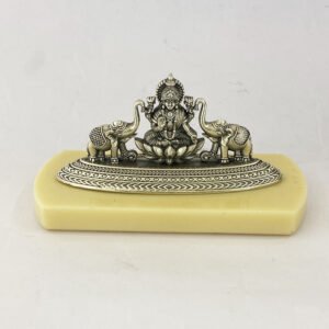 Pure Silver Gajalakshmi set on a Base | 5.2″ Length