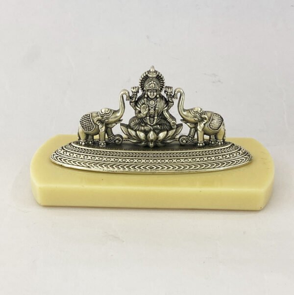 Pure Silver Gajalakshmi set on a Base | 5.2″ Length