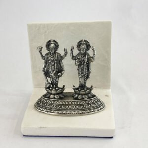 Pure Silver Vishnu Laxmi Idol Standing Pose | 55 mm Ht