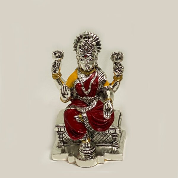 Gorgeous Silver Laxmi Statue on Chowki | 6.0 Inch