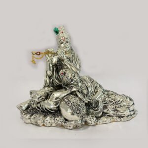 Silver Radha Krishna Reclining Pose | 10.2 Inch